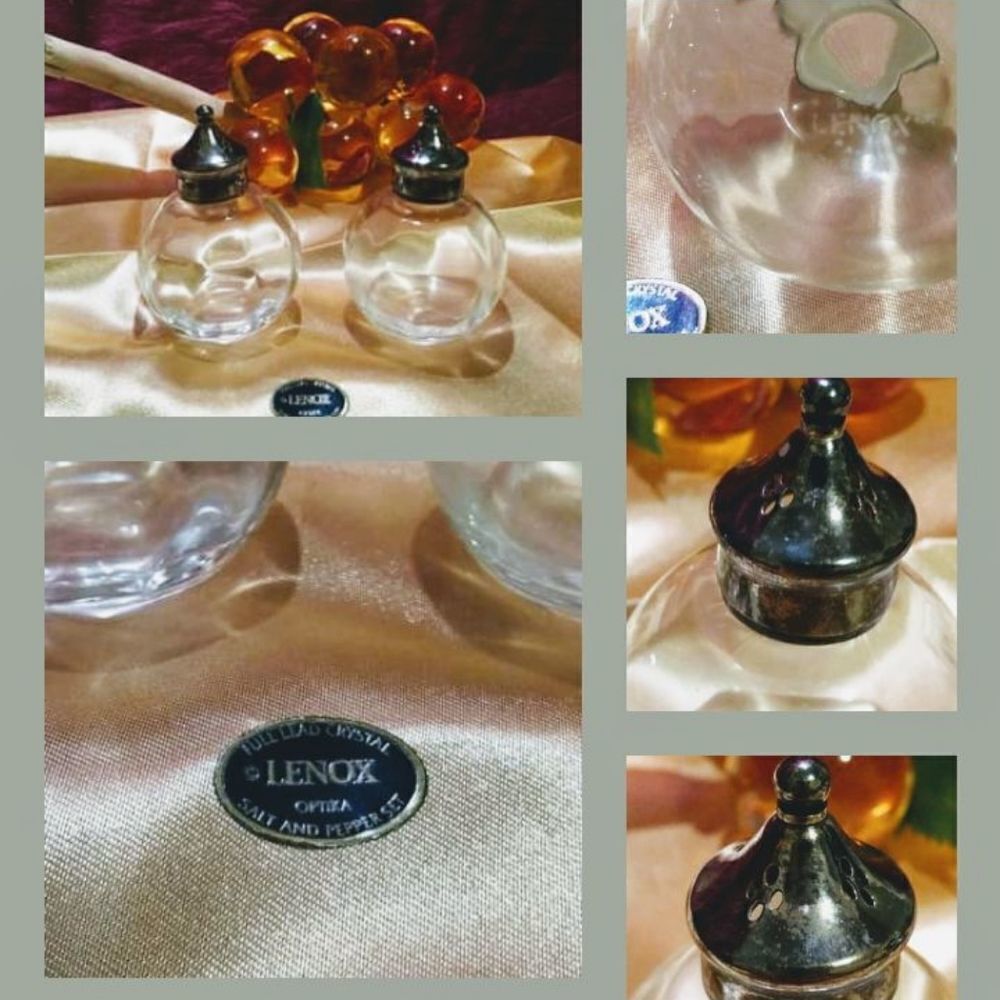 Authentic Lenox full lead crystal salt and pepper shakers